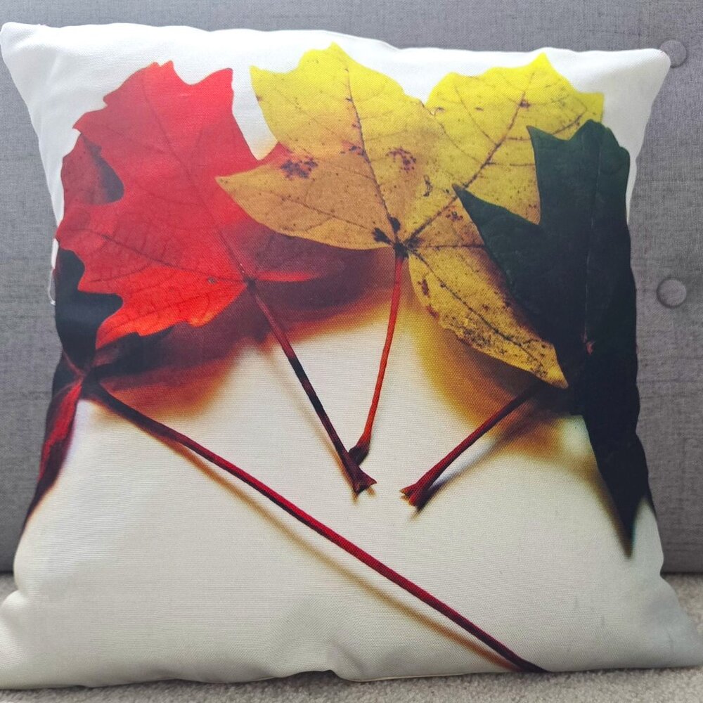 5 PCS Set of 3D Print Cushion Cover 16” x 16” Autumn Leaves